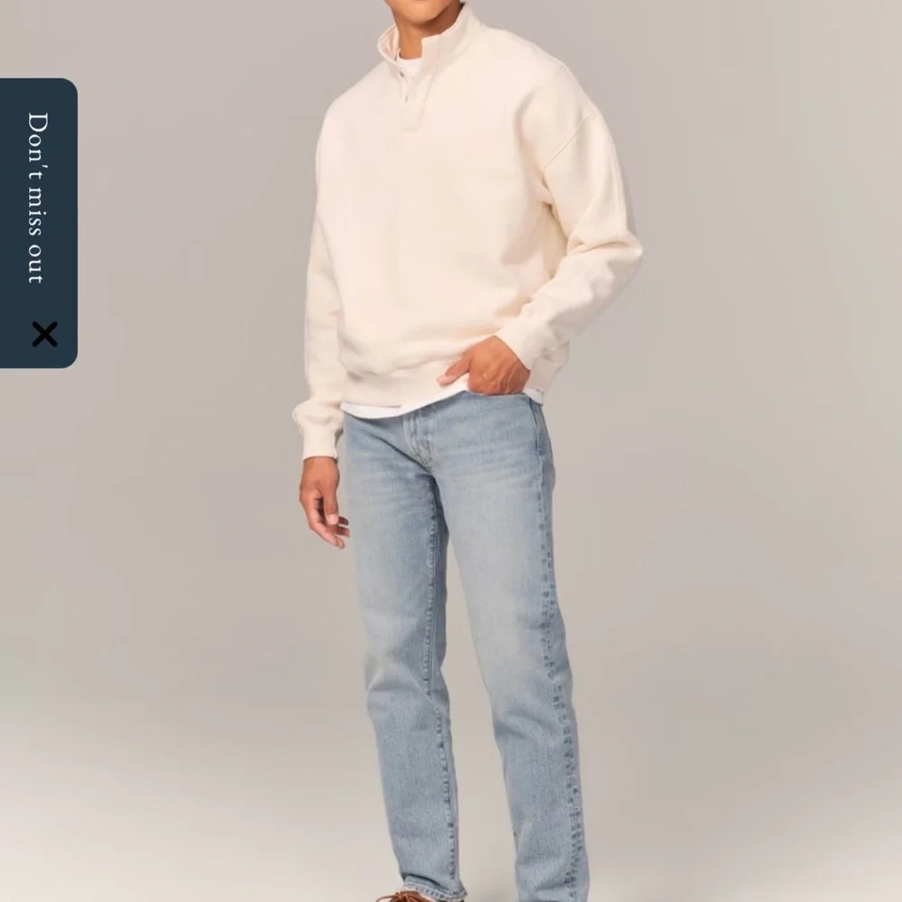 Abercrombie & Fitch Blue Straight-Leg Jeans Timeless Fit